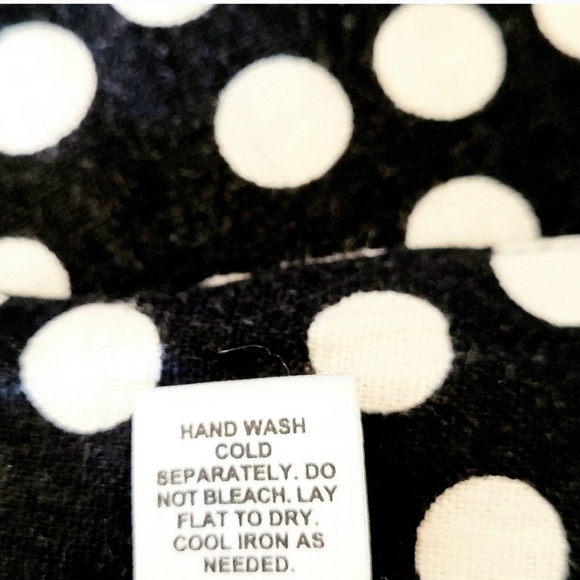 Polka dot black and white linen midi by Cato women's size 8 - Picture 9 of 13